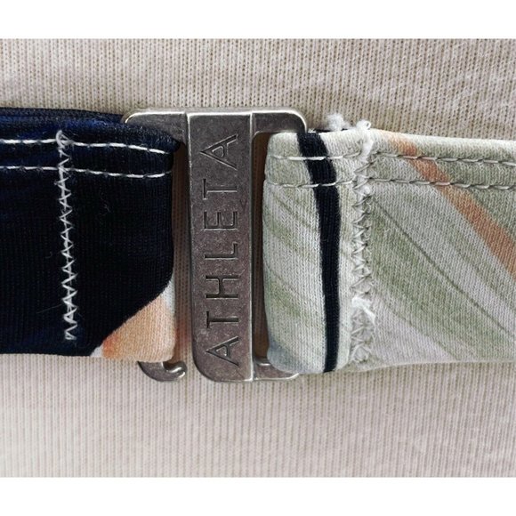 Athleta Tahitian Tropical Red Blue High Neck Swim Bikini Top Underwire Sz 32 B/C - Picture 5 of 7